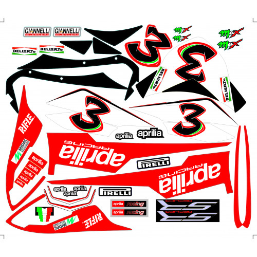 Pegatinas Aprilia SR50 Max Biaggi SBK